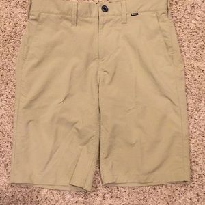 Boys Hurley dri-fit khaki shorts waist size 28